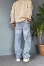 İp Kemerli Rahat Kesim Baggy Kot Pantolon Açık Mavi