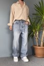 İp Kemerli Rahat Kesim Baggy Kot Pantolon Açık Mavi