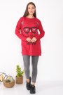 Gözlük Baskılı Tunik Sweatshirt