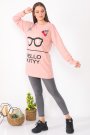 Gözlük Baskılı Tunik Sweatshirt