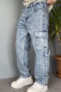 Kargo Cepli Mavi  Jean - Kot Pantolon