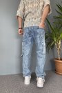 Kargo Cepli Mavi  Jean - Kot Pantolon