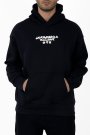Kilim İşlemeli Oversize Siyah Kapüşonlu Sweatshirt