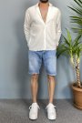 Kırinkıl Kumaş Oversize Yumuşak Dokulu Beyaz Gömlek