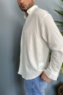Kırinkıl Kumaş Oversize Yumuşak Dokulu Beyaz Gömlek
