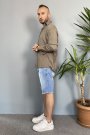 Kırinkıl Kumaş Oversize Yumuşak Dokulu Vizon Gömlek