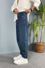 Koyu Mavi Boyfriend Baggy Fit Jean Kot Pantolon