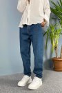 Koyu Mavi Boyfriend Baggy Fit Jean Kot Pantolon