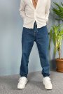 Koyu Mavi Boyfriend Baggy Fit Jean Kot Pantolon