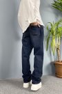 Lacivert Taşlanmış Jean - Kot Pantolon Regular Kalıp