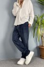 Lacivert Taşlanmış Jean - Kot Pantolon Regular Kalıp