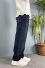 Lacivert Taşlanmış Jean - Kot Pantolon Regular Kalıp