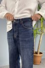 Lacivert Taşlanmış Jean - Kot Pantolon Regular Kalıp