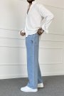 Mavi Baggy Kalıp Denim Yazlık İnce Kumaş Jean - Kot Pantolon