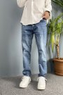 Mavi Yırtık Detaylı Jean Denim - Boyfriend Kot Pantolon