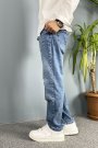 Mavi Yırtık Detaylı Jean Denim - Boyfriend Kot Pantolon