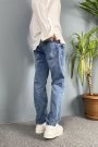 Mavi Yırtık Detaylı Jean Denim - Boyfriend Kot Pantolon