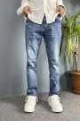 Mavi Yırtık Detaylı Jean Denim - Boyfriend Kot Pantolon