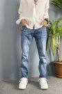 Mavi Yırtık Detaylı Jean Denim - Boyfriend Kot Pantolon