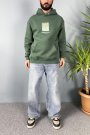 Van Gogh Oversize Cepli Yeşil Kapüşonlu Sweatshirt