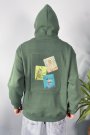 Van Gogh Oversize Cepli Yeşil Kapüşonlu Sweatshirt