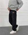 Nakışlı Yıkamalı Regular Kalıp Denim Antrasit