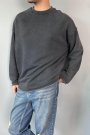 Oversize Antrasit Bisiklet Yaka Yıkamalı Sweatshirt