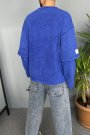 Oversize Baskılı Old School Saks Sweatshirt