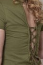 Sırtı Bağcıklı Yeşil Crop Bluz