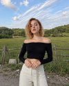 Siyah Kaşkorse Crop Bluz Yanları İp Büzgülü Uzun Kollu