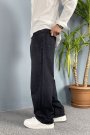 Siyah Taşlanmış Baggy Kalıp Jean - Kot Pantolon