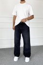 Siyah Taşlanmış Baggy Kot Pantolon