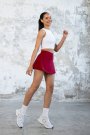 Şortlu Mini Etek Bordo Renk 484