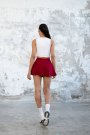Şortlu Mini Etek Bordo Renk 484