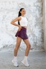 Şortlu Mini Etek Mürdüm Rengi 489