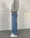 Studio Baskılı Loose Fit Mavi Jean