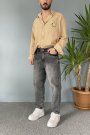 Taşlanmış Antrasit Renk Boyfriend Jean - Kot Pantolon