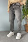 Taşlanmış Antrasit Renk Boyfriend Jean - Kot Pantolon