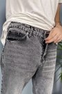 Taşlanmış Denim Gri Renk Jean - Kot Pantolon