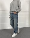 Taşlanmış Eskitme Regular Mavi Jean