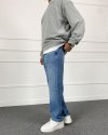 Taşlanmış Mavi Jean Regular Kalıp