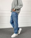 Taşlanmış Mavi Jean Regular Kalıp