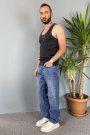 Taşlanmış Mavi Kot Pantolon Regular Kalıp