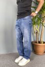 Taşlanmış Mavi Kot Pantolon Regular Kalıp