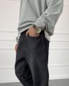 Taşlanmış Siyah Baggy Jean