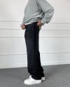 Taşlanmış Siyah Baggy Jean