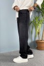 Taşlanmış Siyah Baggy Jean - Kot Pantolon