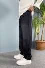 Taşlanmış Siyah Baggy Jean - Kot Pantolon