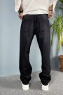 Taşlanmış Siyah Baggy Jean - Kot Pantolon