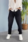 Boyfriend Taşlanmış Siyah Jean - Kot Pantolon